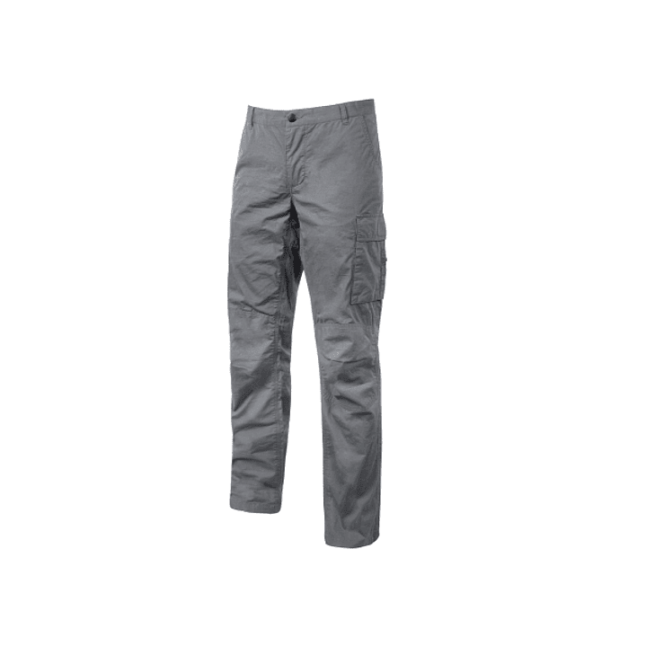 Upower Baltic Pantalon de Trabajo Algodon Elastico - Talla M - Efecto Desgastado, Bolsillos Multifuncionales, Cierre Resistente, Refuerzo en Rodillas, 1