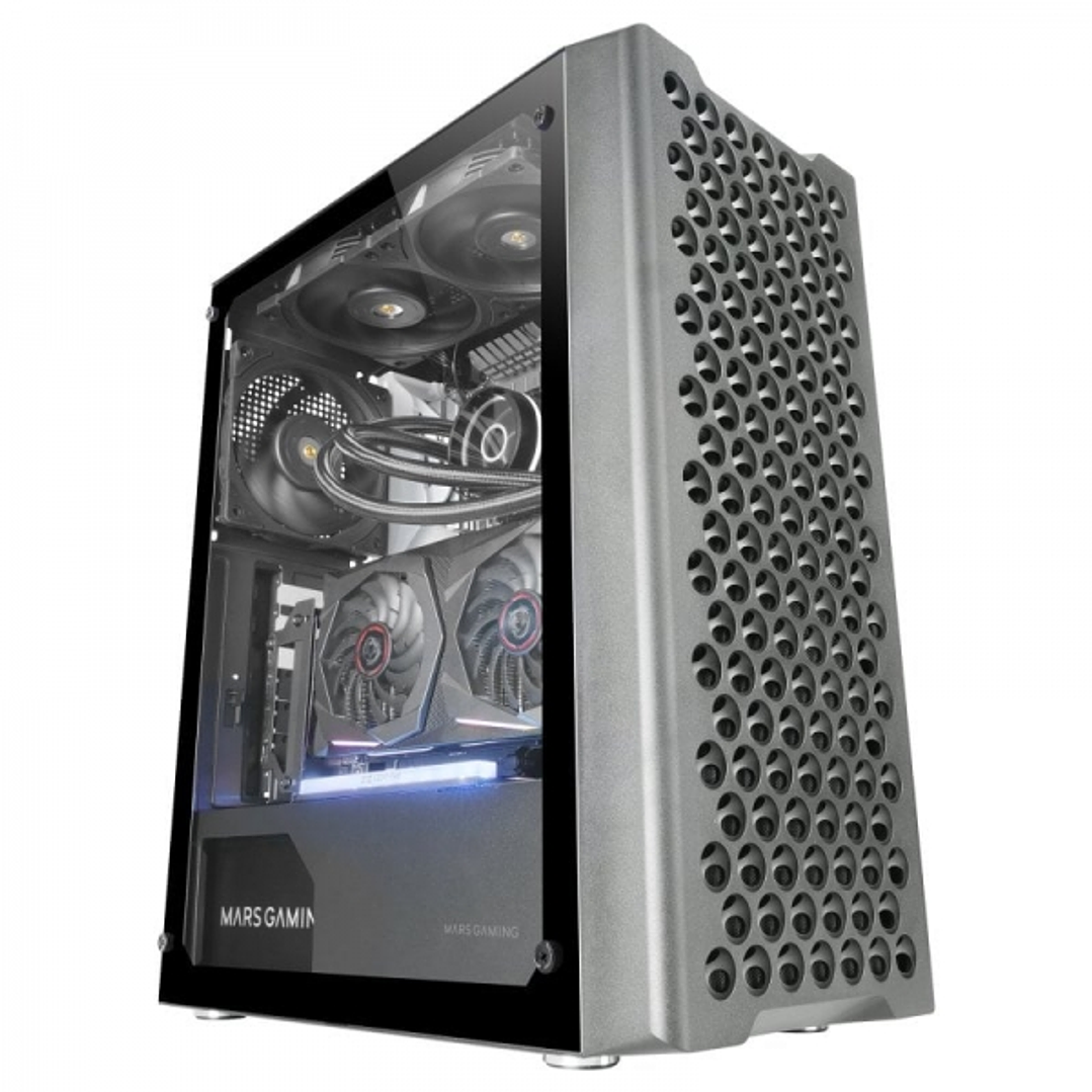 Mars Gaming MC-iPRO Caja Profesional - Cristal Templado - Flujo de Aire Superior - Compatible ATX - Gestion de Cableado - Conectividad Avanzada - Colo 1