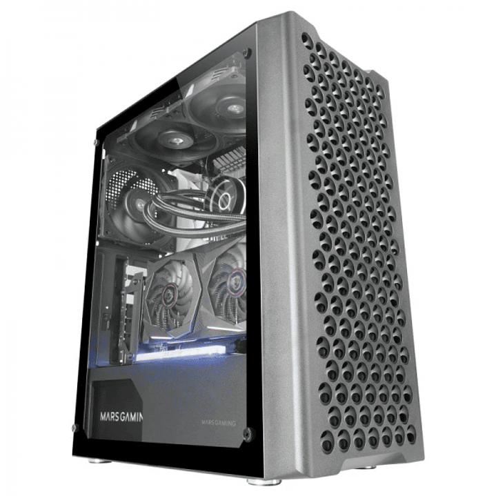 Mars Gaming MC-iPRO Caja Profesional - Cristal Templado - Flujo de Aire Superior - Compatible ATX - Gestion de Cableado - Conectividad Avanzada - Colo 1
