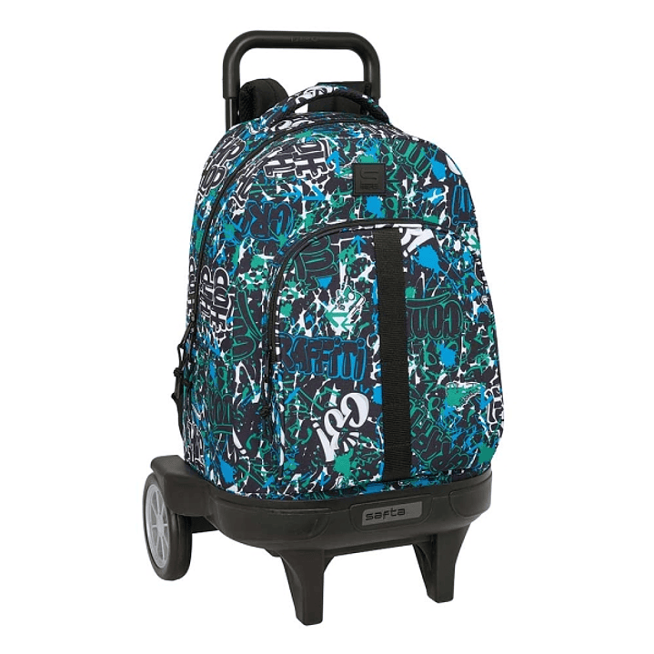 Safta Graffiti Go Mochila con Carro - Portabotellas - Ruedas Antivibracion - Hombreras Acolchadas - Sistema de Bloqueo - 33L - Mochila Extraible - 330 1