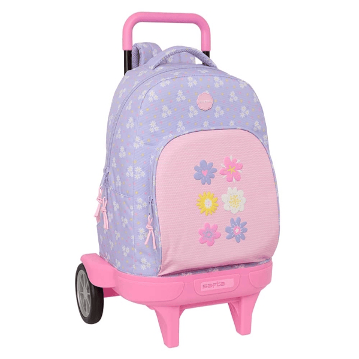 Safta Bouquet Mochila con Carro - Extraible - Bolsillo Frontal - Ruedas Antivibracion - Hombreras Acolchadas - Asa Acolchada Superior - Sistema de Blo 1