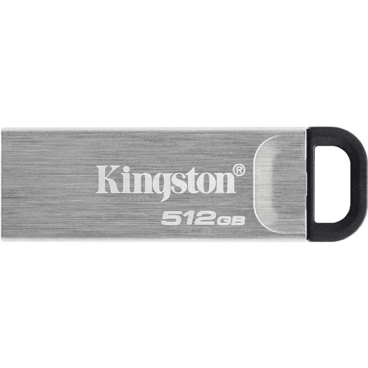 Kingston DataTraveler Kyson Memoria USB 512GB - 3.2 Gen 1 - 200 MB/s en Lectura - Diseño Metalico - Color Plata (Pendrive) 1