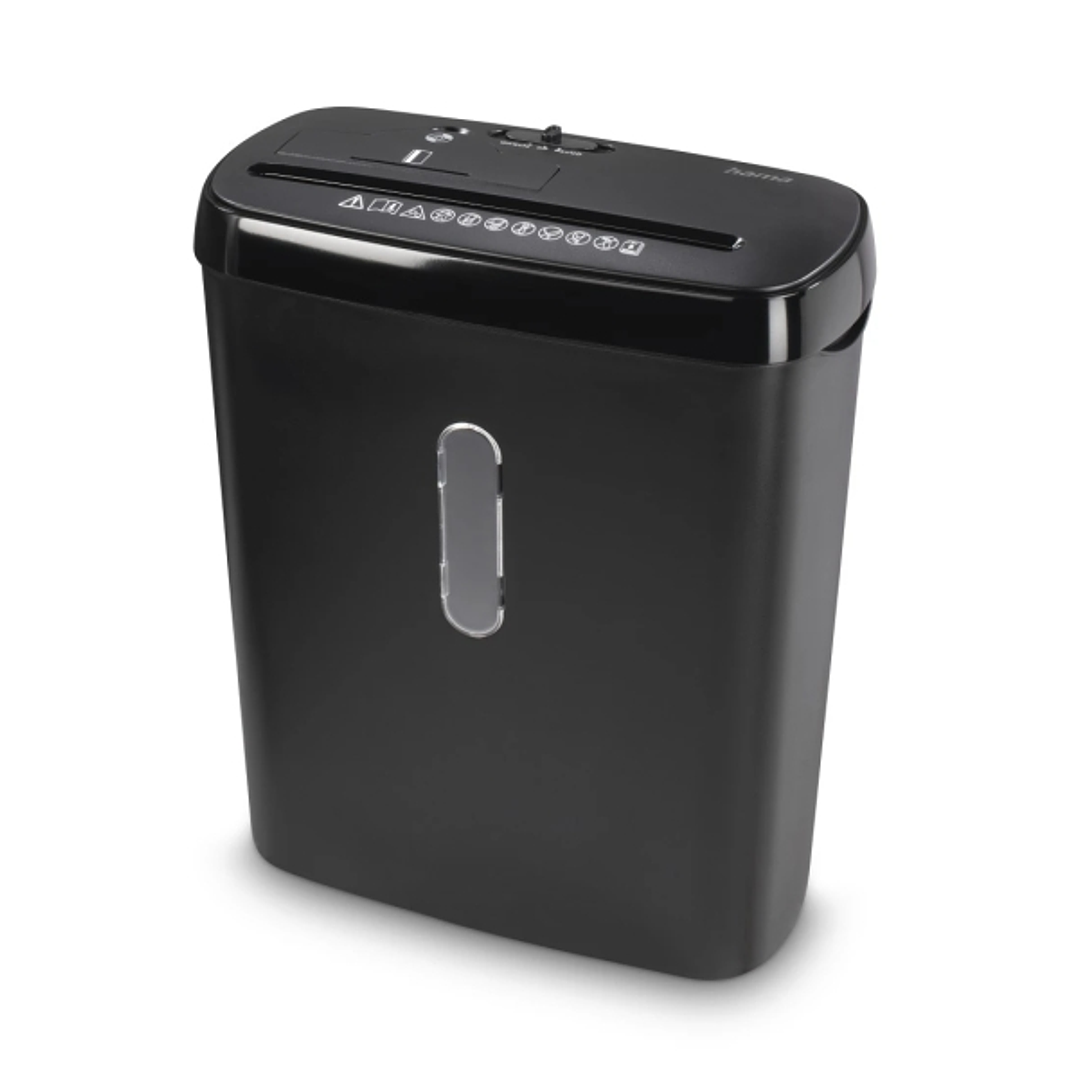 Hama Basic S8CD Destructora de Papel Manual - 160W - Deposito 11L - Destruye hasta 9 Hojas - Velocidad 2.8m/min - Corte en Tiras P-2 - Destruye Bandas 1