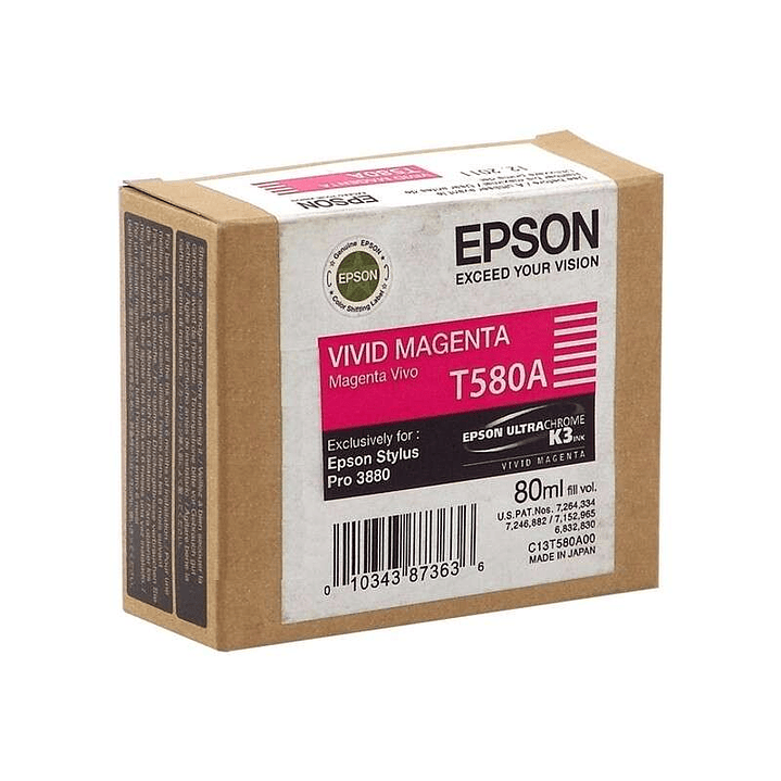 Epson T580A Magenta Vivido Cartucho de Tinta Original - C13T580A00 1