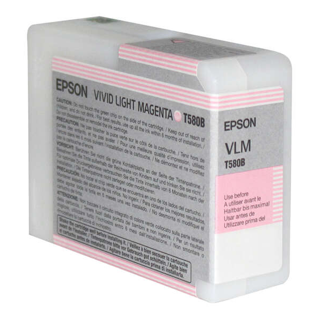Epson T580B Magenta Light Vivido Cartucho de Tinta Original - C13T580B00 1