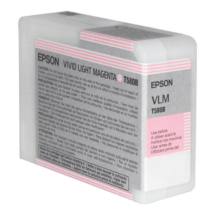 Epson T580B Magenta Light Vivido Cartucho de Tinta Original - C13T580B00 1