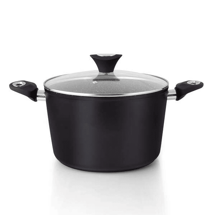 Orbegozo CFH 3024 Cacerola Honda de Aluminio Forjado - 6L de Capacidad - Antiadherente - Mango Ergonomico - Tapa de Cristal Templado 1