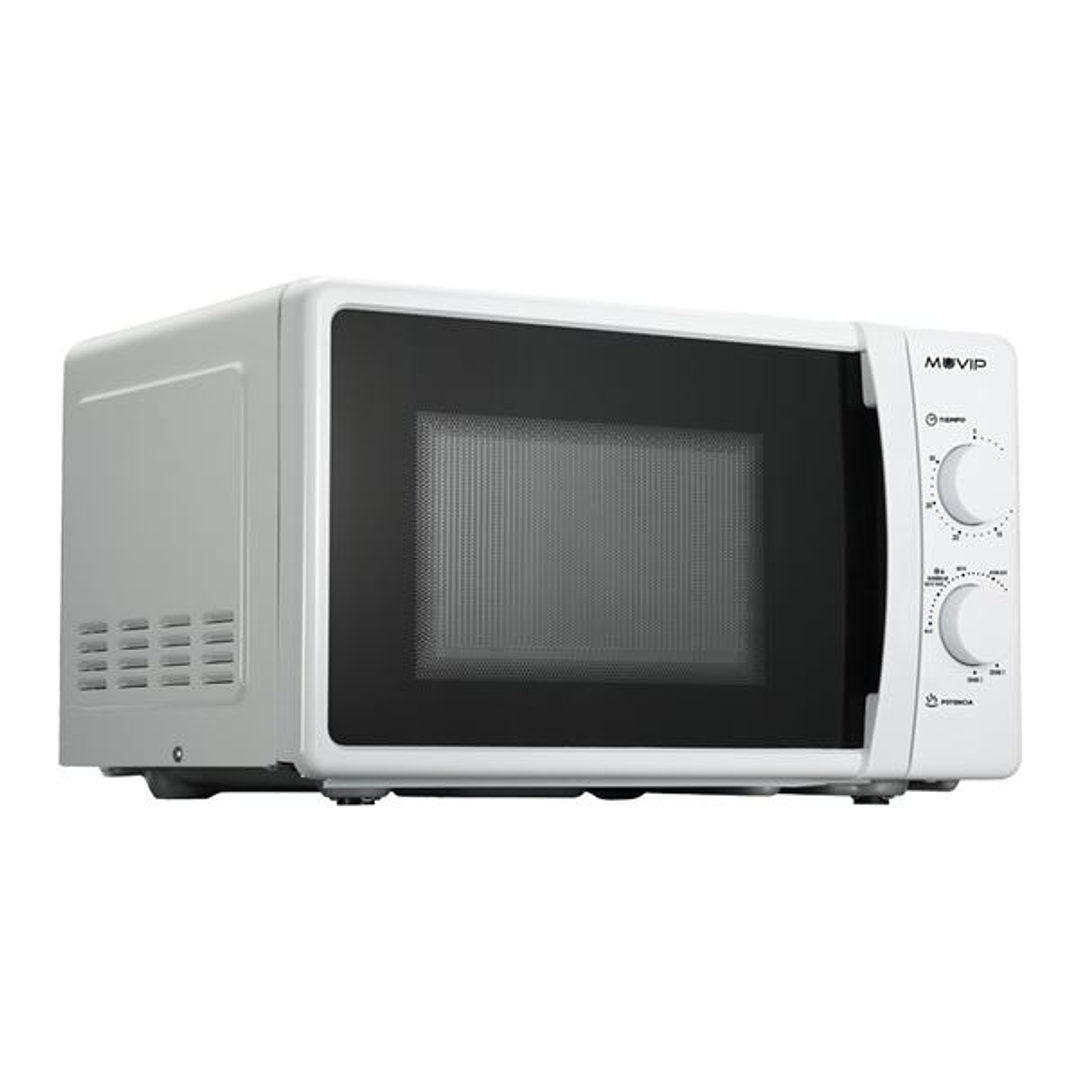 Muvip Microondas - Capacidad 20L - Potencia 700W - Grill 800W - 5 Niveles de Potencia - Temporizador 30min - Descongelacion - Color Blanco 1