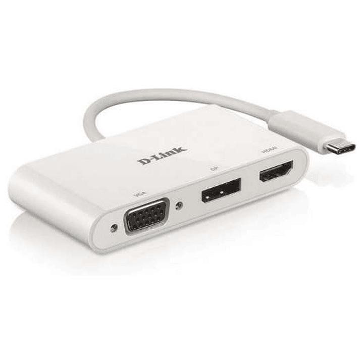 D-Link Hub USB-C a HDMI, DisplayPort, VGA 1