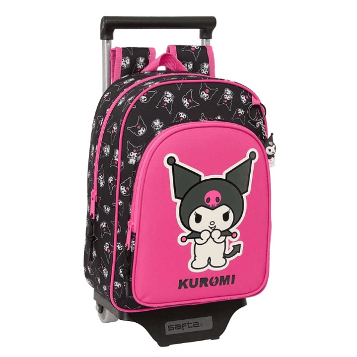 Safta Kuromi Mochila con Carro - Portabotellas - Hombreras Acolchadas - Bolsillo Frontal - Asa Superior - Mochila Extraible - Material Resistente - 10 1