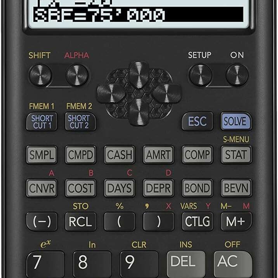 Casio FC200V Calculadora Financiera - Pantalla de 4 Lineas - Visualizacion de Varios Parametros al mismo Tiempo - Teclas de Acceso Directo Personaliza 1