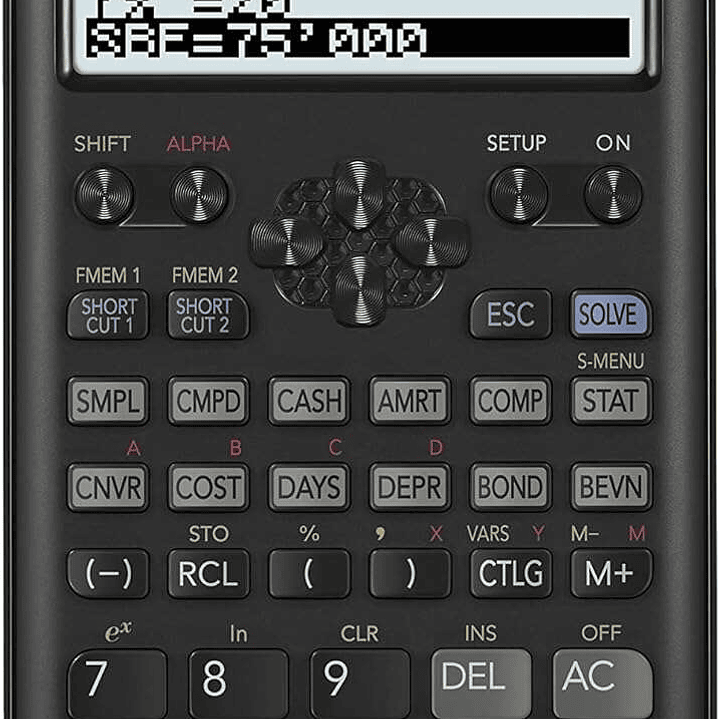 Casio FC200V Calculadora Financiera - Pantalla de 4 Lineas - Visualizacion de Varios Parametros al mismo Tiempo - Teclas de Acceso Directo Personaliza 1