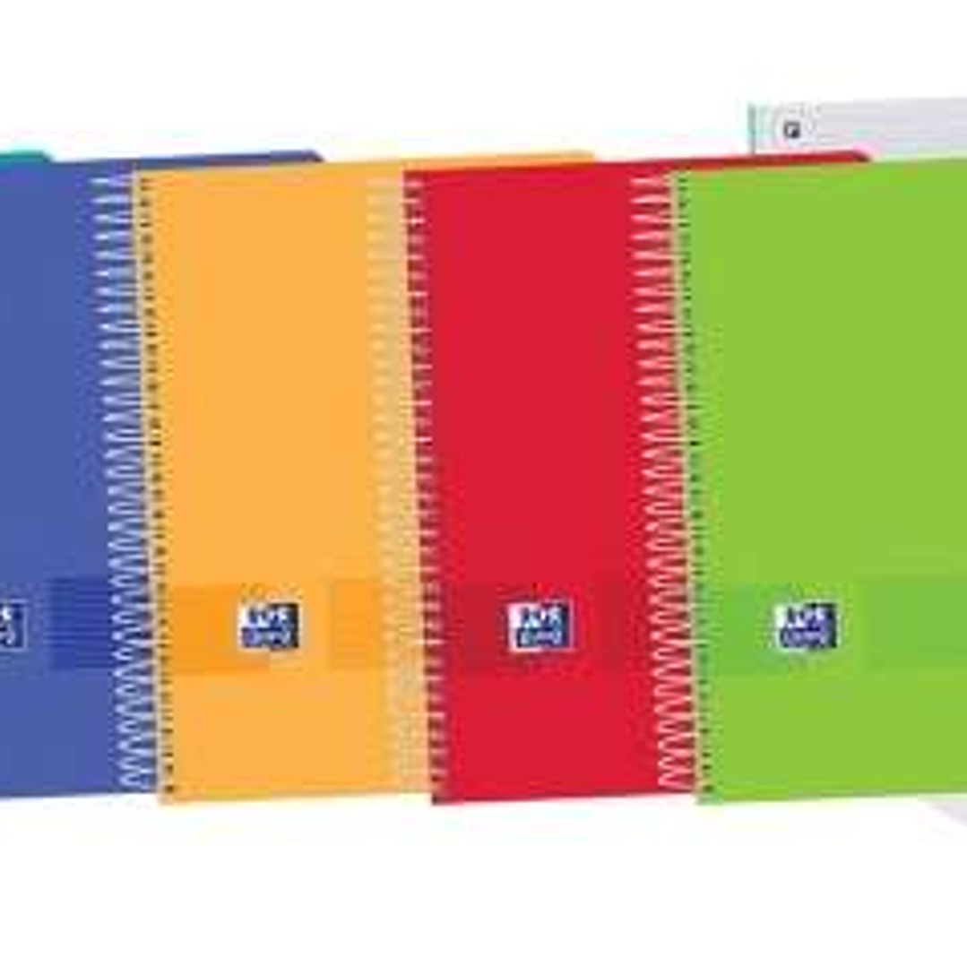 Oxford Europeanbook 8 Live & Go Pack de 5 Cuadernos Espiral Formato A4+ Cuadriculado 5x5mm - 160 Hojas Microperforadas con 4 Taladros - Tapa de Plasti 1