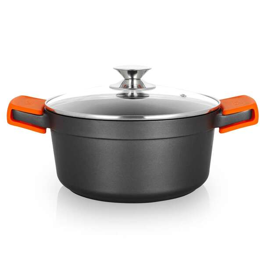 Orbegozo CDH 3024 - Cacerola de Aluminio Fundido para Guisos de la Abuela Indeformable - 4.5 L - Asas de Silicona - Antiadherente - Apta para Todo Tip 1