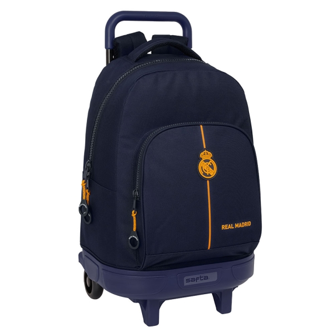Safta Real Madrid 2ª Equipacion 24/25 Mochila con Carro Integrado - Extraible para Facilitar su Limpieza - Base Reforzada - Asa Extraible - 33x45x22cm 1