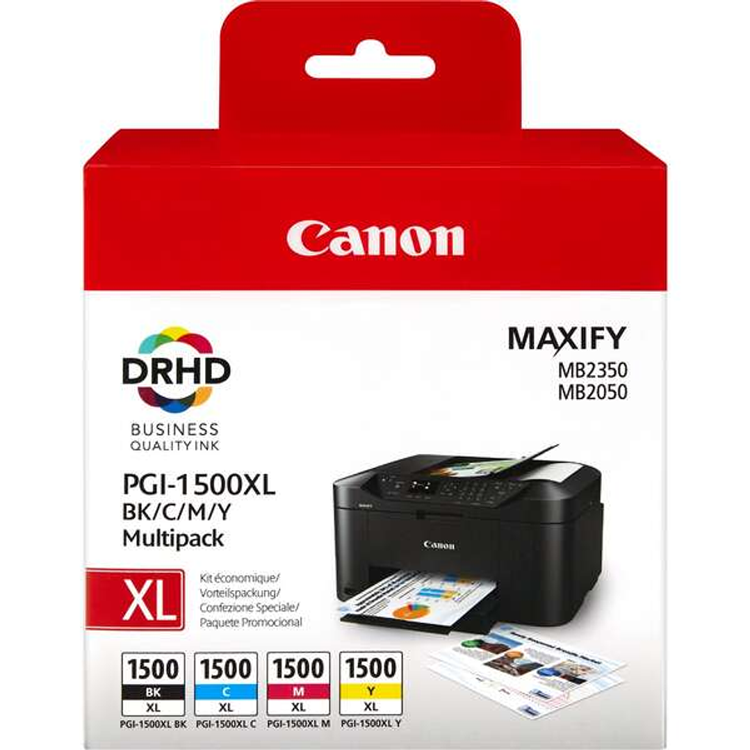 Canon PGI1500XL Pack de 4 Cartuchos de Tinta Originales - 9182B004/9182B010 1