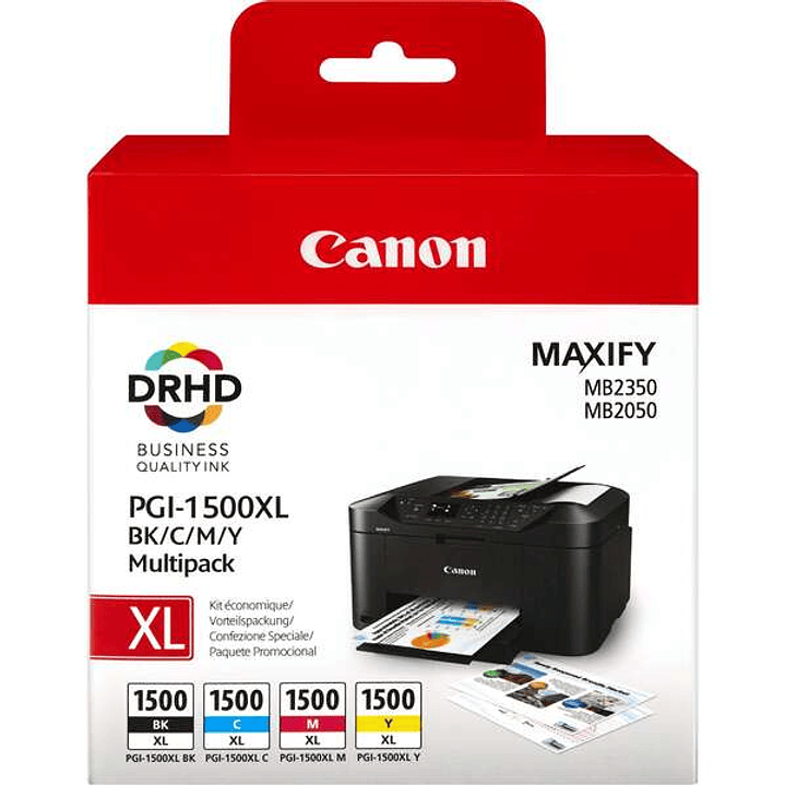Canon PGI1500XL Pack de 4 Cartuchos de Tinta Originales - 9182B004/9182B010 1