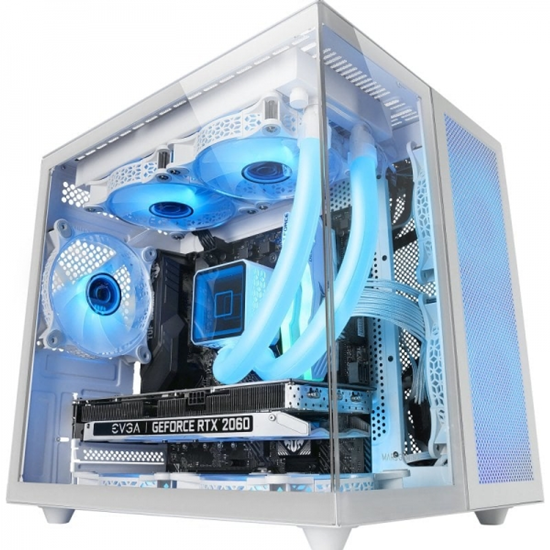 Mars Gaming MC-NOVAM Minitorre - Doble Cristal Templado - Hasta 7 Ventiladores - USB-C - Compatible MicroATX/Mini-ITX - Color Blanco 1
