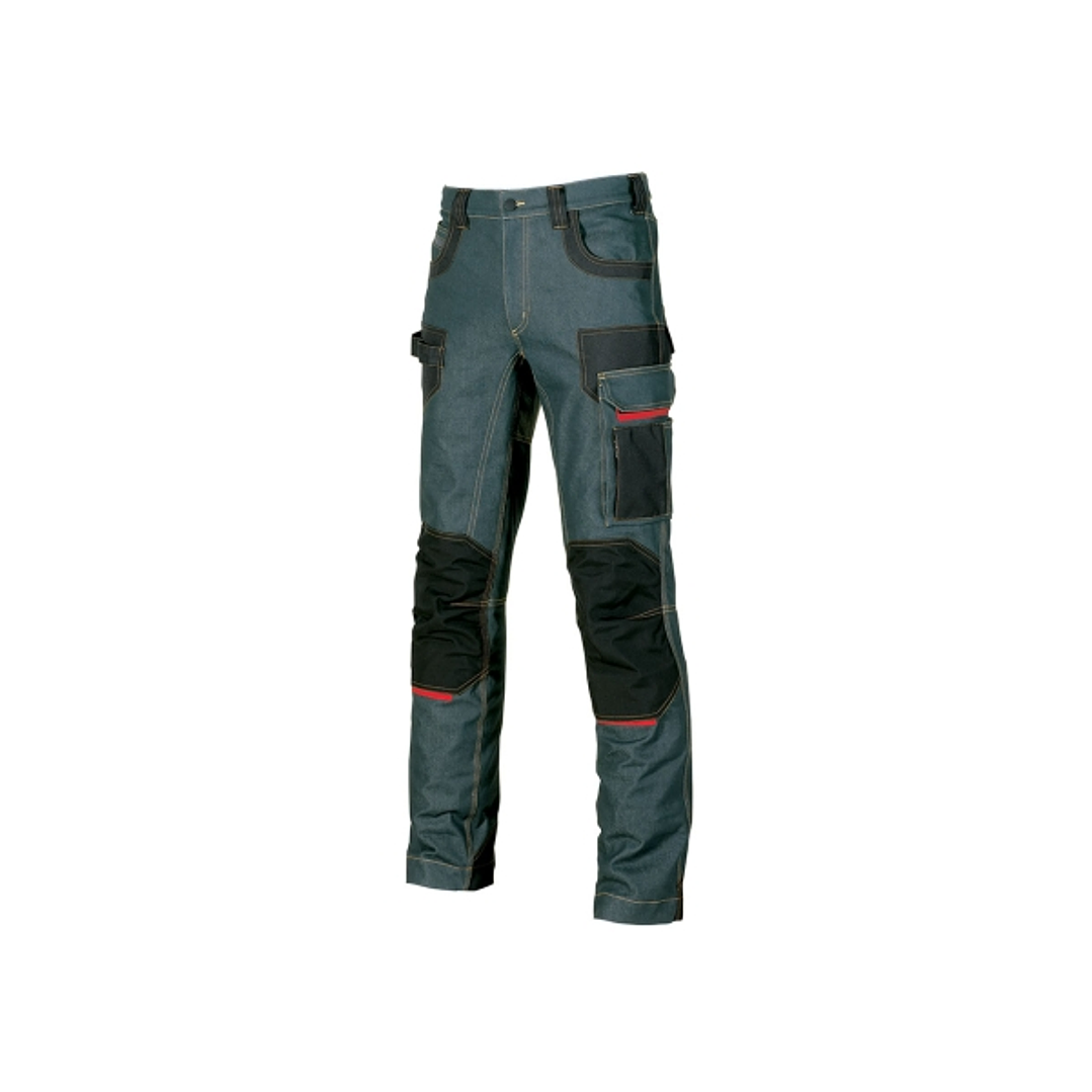 Upower Platinum Buttom Pantalon de Trabajo Elastico con Inserciones de Cordura - Talla 44 - Multiples Bolsillos, Refuerzos Anti-Abrasion, Detalles Ref 1