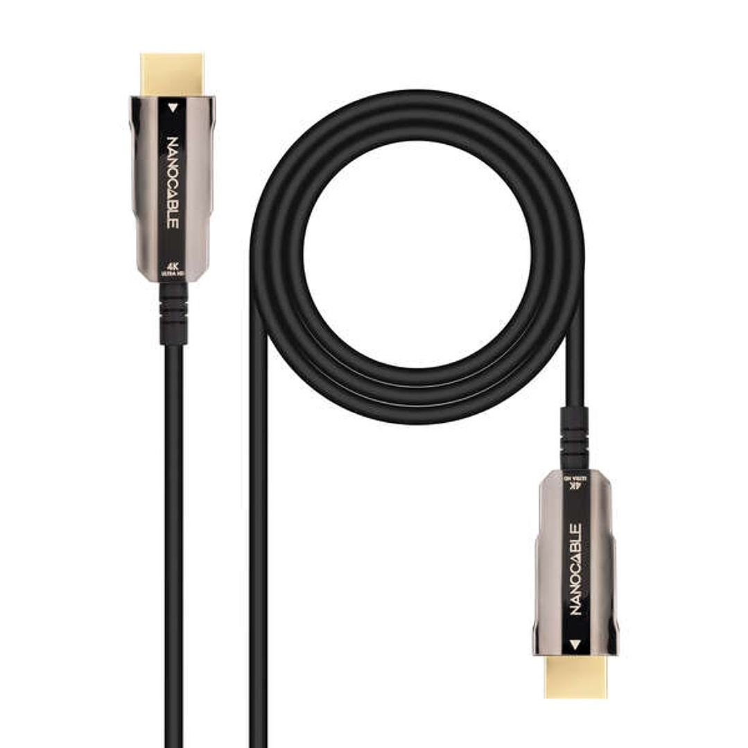Nanocable Cable HDMI v2.0 AOC Macho a HDMI v2.0 Macho 20m - 4K@60Hz 18Gbps - Color Negro 1