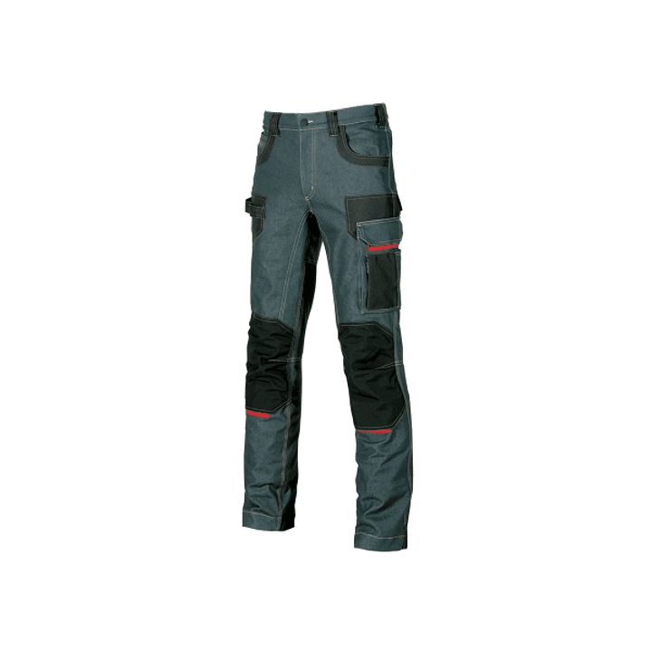 Upower Platinum Buttom Pantalon de Trabajo Elastico con Inserciones de Cordura - Talla 50 - Multiples Bolsillos, Refuerzos Anti-Abrasion, Detalles Ref 1