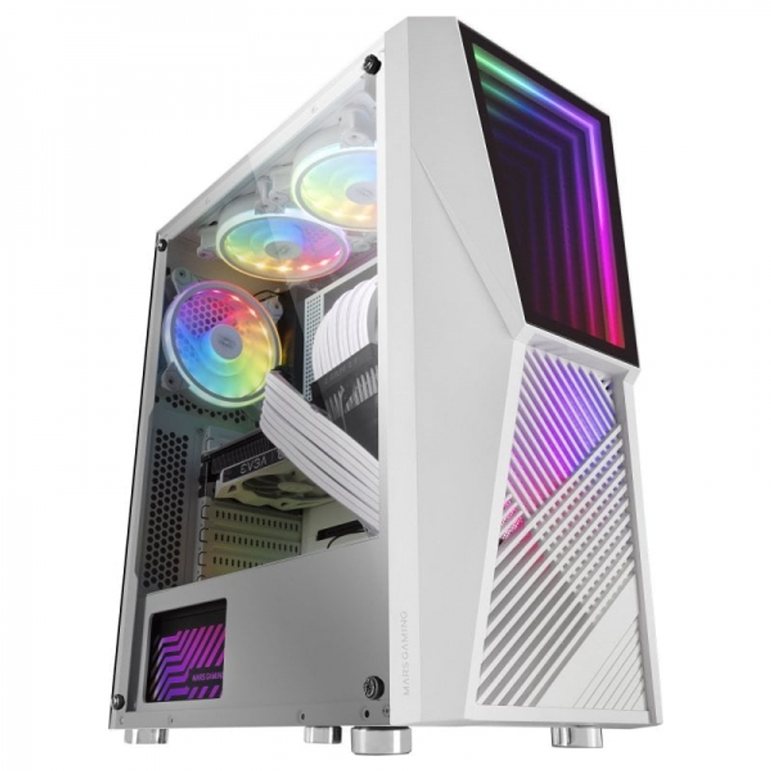 Mars Gaming MC777 Semitorre Gaming Premium - Espejo Infinito ARGB - 17 Modos de Luz - Refrigeracion Avanzada con 2 Ventiladores - Gran Capacidad Inter 1