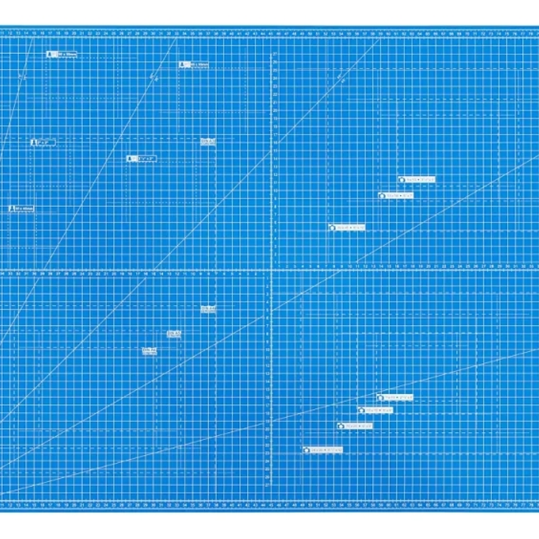 Dahle 10693 Plancha de Corte A1 60x90cm - 5 Capas con Nucleo Resistente al Corte - Lineas de Orientacion - Color Azul 1