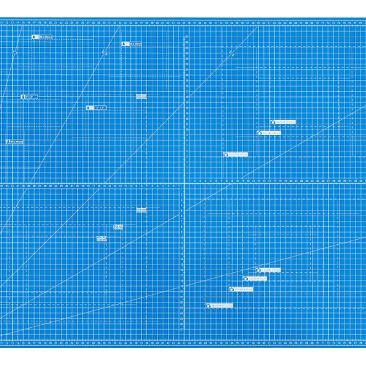 Dahle 10693 Plancha de Corte A1 60x90cm - 5 Capas con Nucleo Resistente al Corte - Lineas de Orientacion - Color Azul 1
