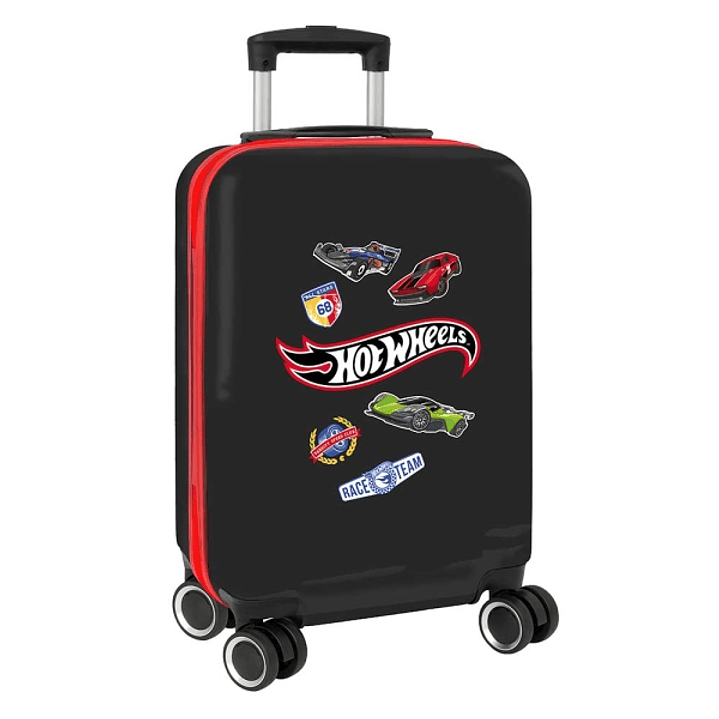 Safta Hot Wheels Maleta Trolley de Cabina 20 - Cierre con Candado - Interior Forrado - Ruedas Giratorias - Mango Extensible - Material ABS y PC - 40. 1