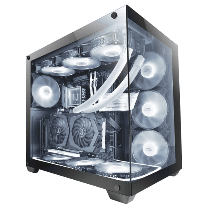 Mars Gaming MCV4 Torre Gaming Custom Premium - Cristal Templado Sin Marco - Estructura Modular Doble Camara - Soporte 10 Ventiladores - E-ATX XXL - Co 1