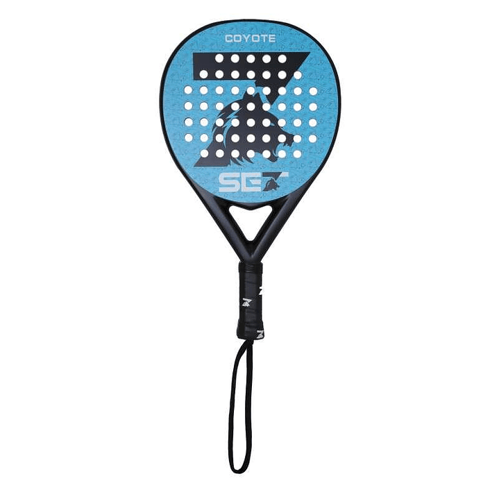 Set Coyote Pala de Padel - Forma Redonda - Marco y Cara 100% Fibra de Vidrio - Nucleo Goma Black Eva XtraSoft 1