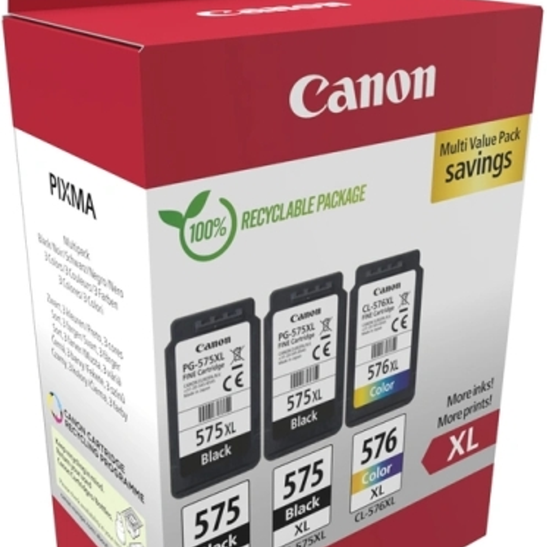 Canon PG575XL/CL576XL Multipack de 3 Cartuchos de Tinta Originales - 5437C004 1