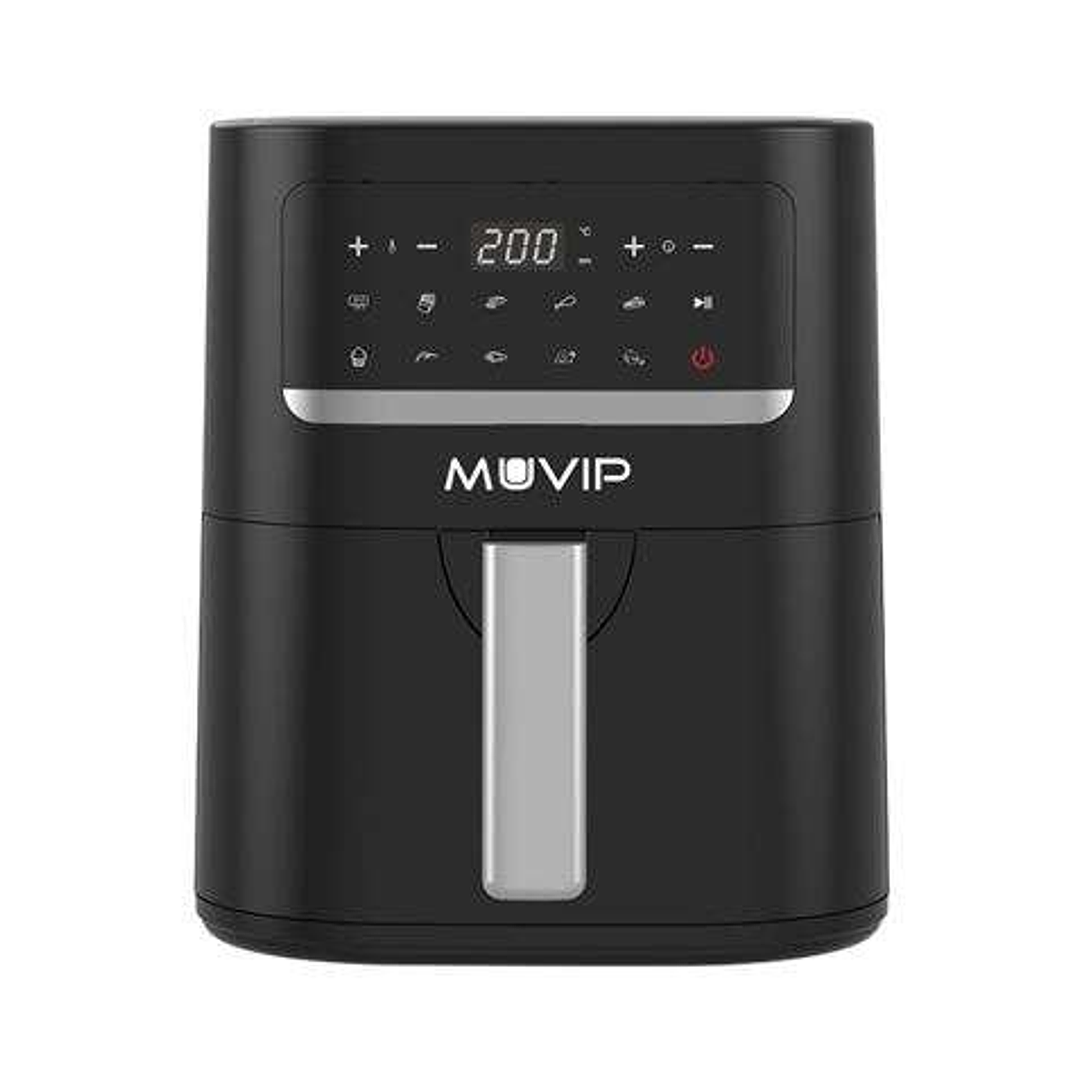 Muvip Freidora Aire Caliente 4.5L 1600W Pantalla Tactil - 10 Programas Preestablecidos - Cocina con 80% Menos Grasa - Olla Antiadherente - Temperatura 1