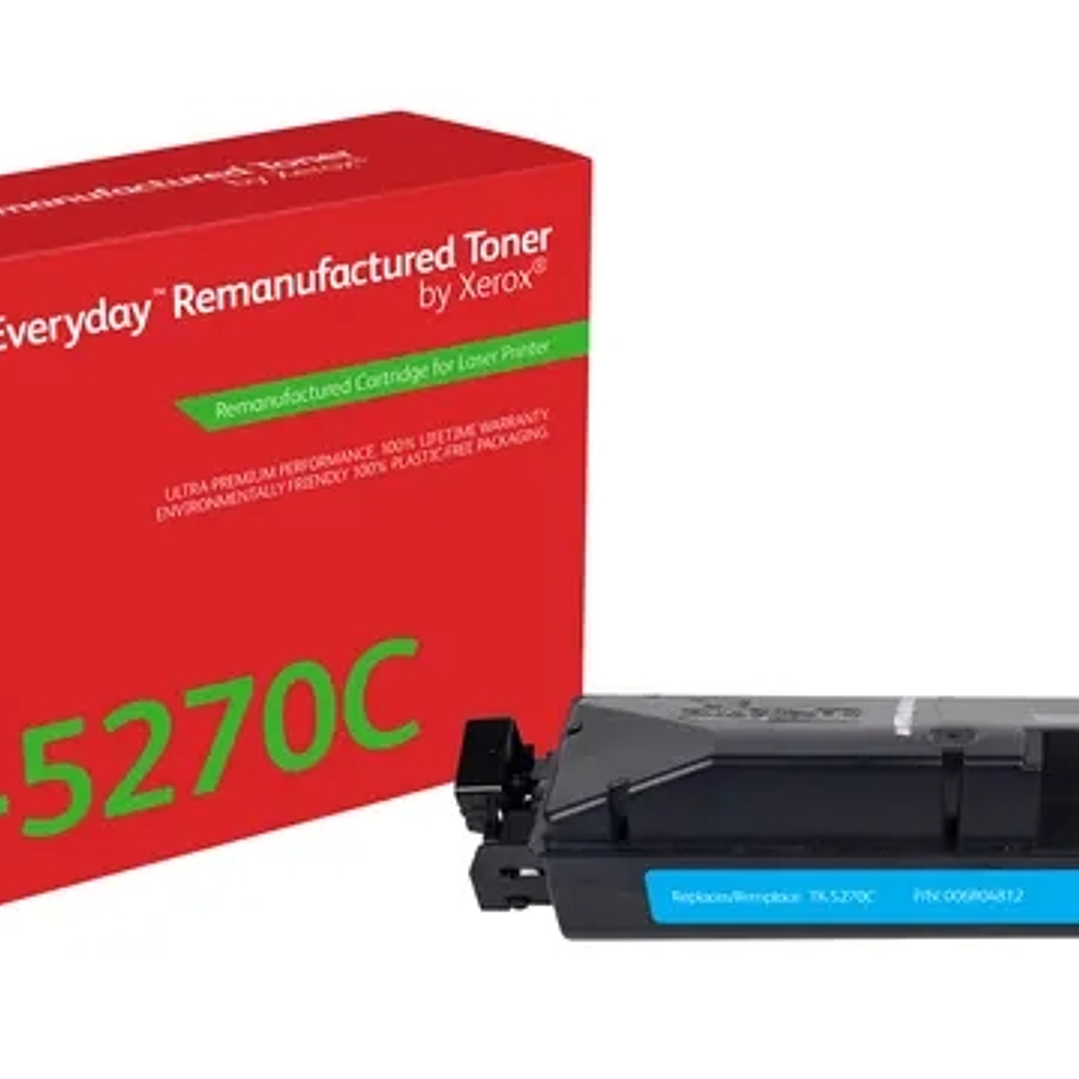 Xerox Everyday Kyocera TK5270 Cyan Cartucho de Toner Remanufacturado - Reemplaza 1T02TVCNL0/TK5270C 1