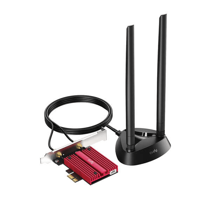 Cudy WE4000 Adaptador de Red PCI-e AX5400 WiFi 6  Tri-Banda - Bluetooth 5.2 - 2 Antenas Externas 1