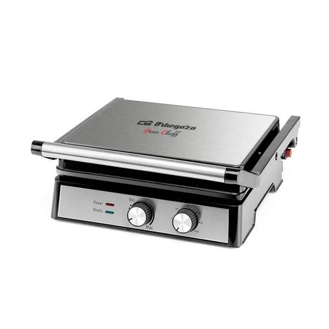Orbegozo 4580 Grill Multifuncion - Cocina sin Aceite con Potencia de 2000W - Amplia Superficie de Coccion Abatible - Antiadherente y Facil de Limpiar  1