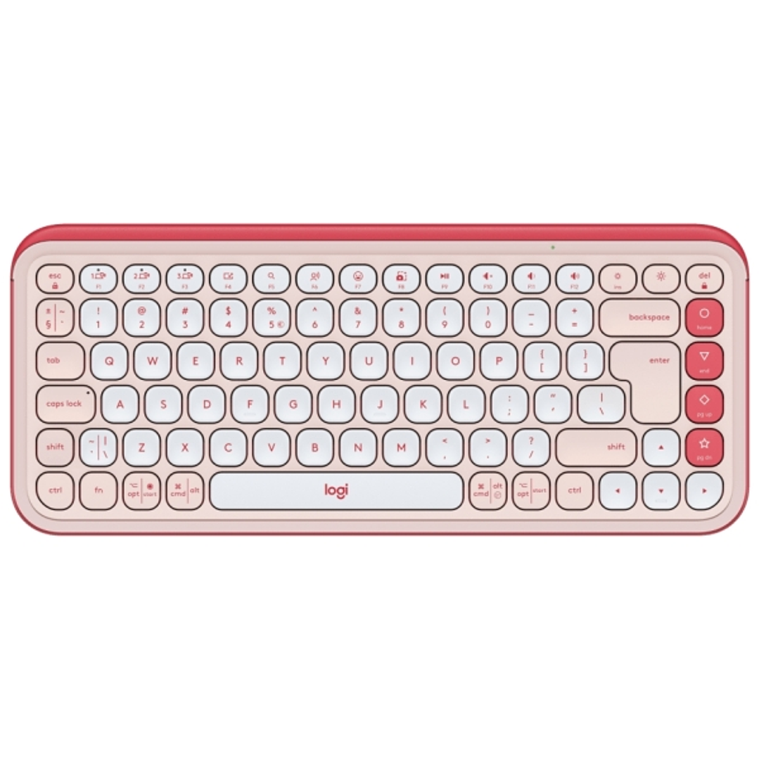 Logitech Pop Icon Keys Teclado Inalambrico - Bluetooth - Indicadores Luminosos - Autonomia hasta 36 Meses - Color Blanco y Naranja 1