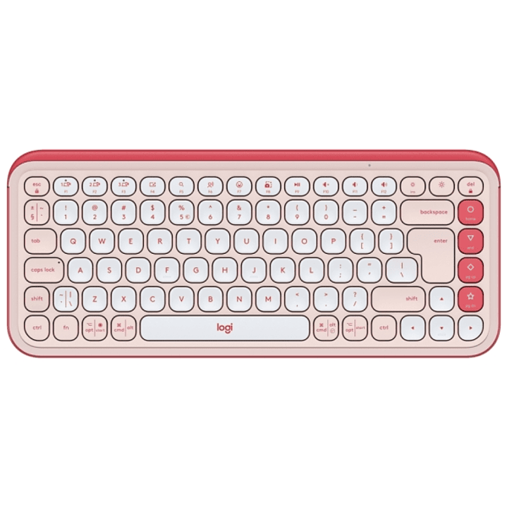 Logitech Pop Icon Keys Teclado Inalambrico - Bluetooth - Indicadores Luminosos - Autonomia hasta 36 Meses - Color Blanco y Naranja 1