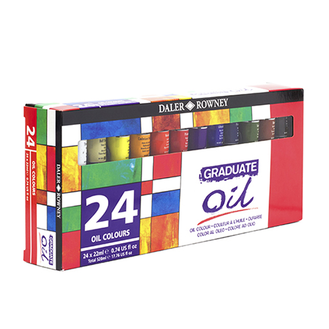 Daler Rowney Graduate Pack de 24 Pinturas al Oleo - Tubos de Aluminio - 22ml - Colores Surtidos 1