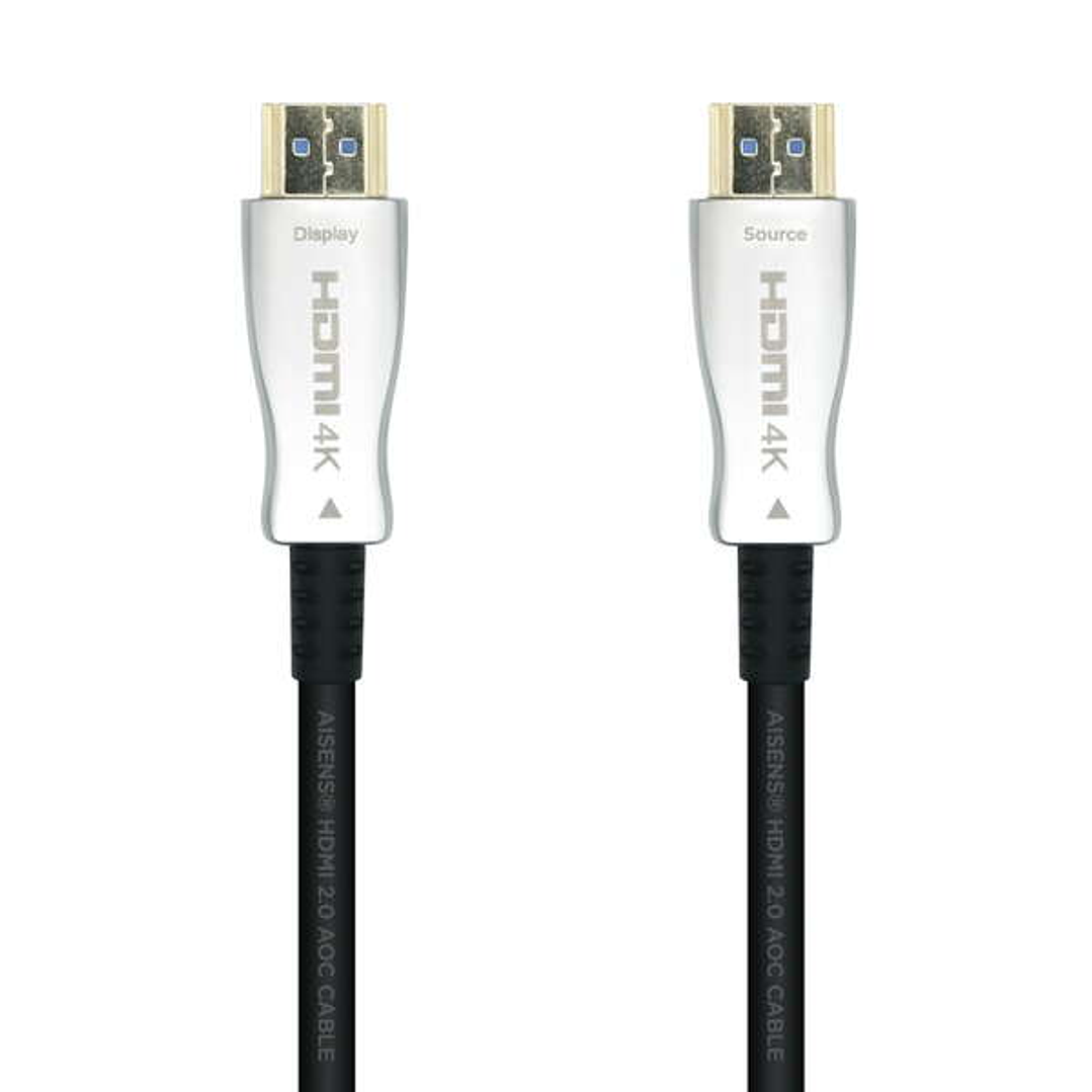 Aisens Cable HDMI V2.0 AOC (Active Optical Cable) Premium Alta Velocidad/ HEC 4K@60HZ 18GBPS - A/M-A/M - 20m - Color Negro 1