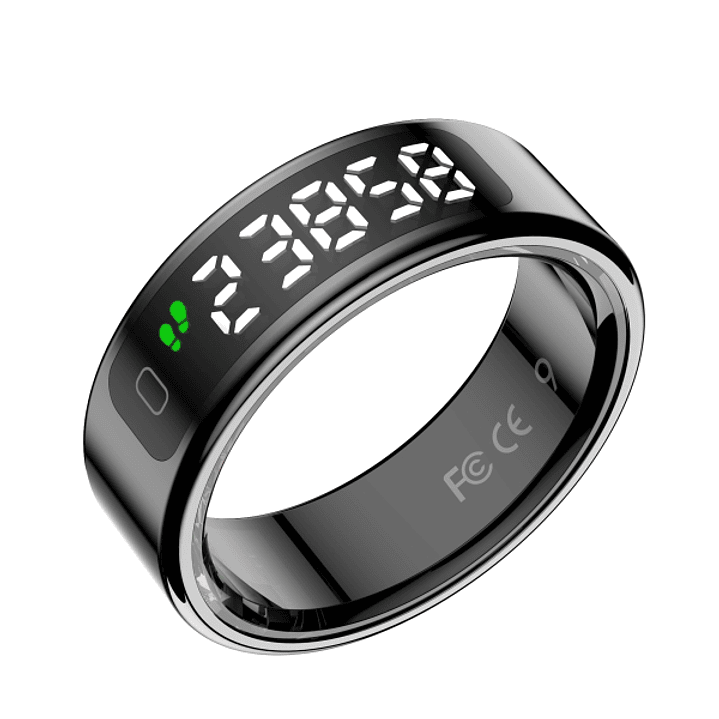 Leotec Anillo Inteligente Kör Mau - Sensor de Rritmo Cardiaco y Acelerometro - Monitor de Sueño - 5ATM - Resistente al Agua - Talla M (Talla 10) - Col 1