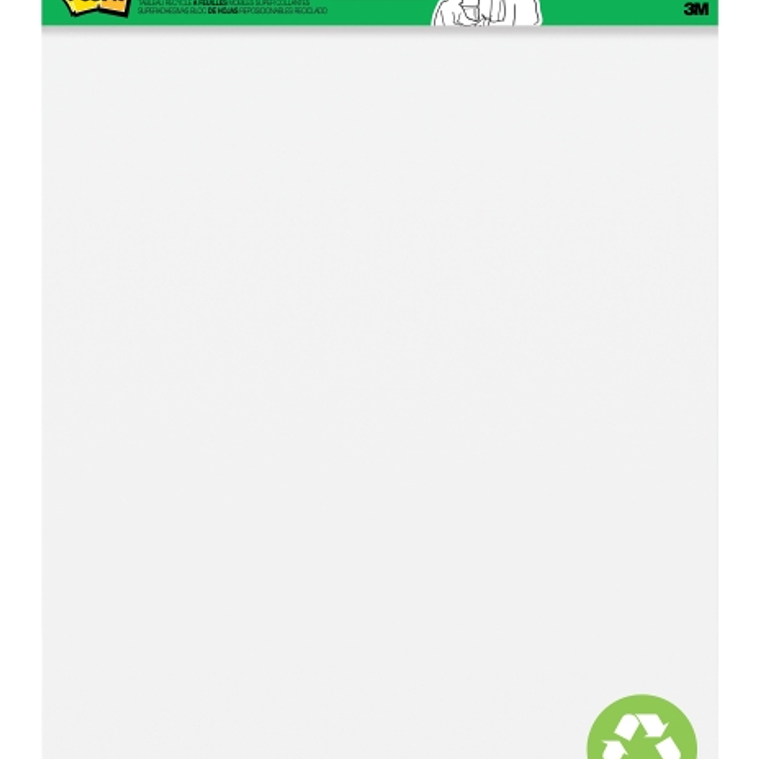 Post-It Super Sticky Pack de 2 Blocs de Reuniones - 30 Hojas por Bloc - Forma Rectangular - 635x762mm - Color Blanco 1