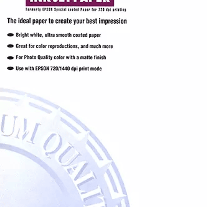 Epson Photo Quality Ink-Jet Pack de 100 Hojas de Papel Fotografico A3 Especial Ink-Jet 102g/m² - Acabado Mate - Color Blanco 1