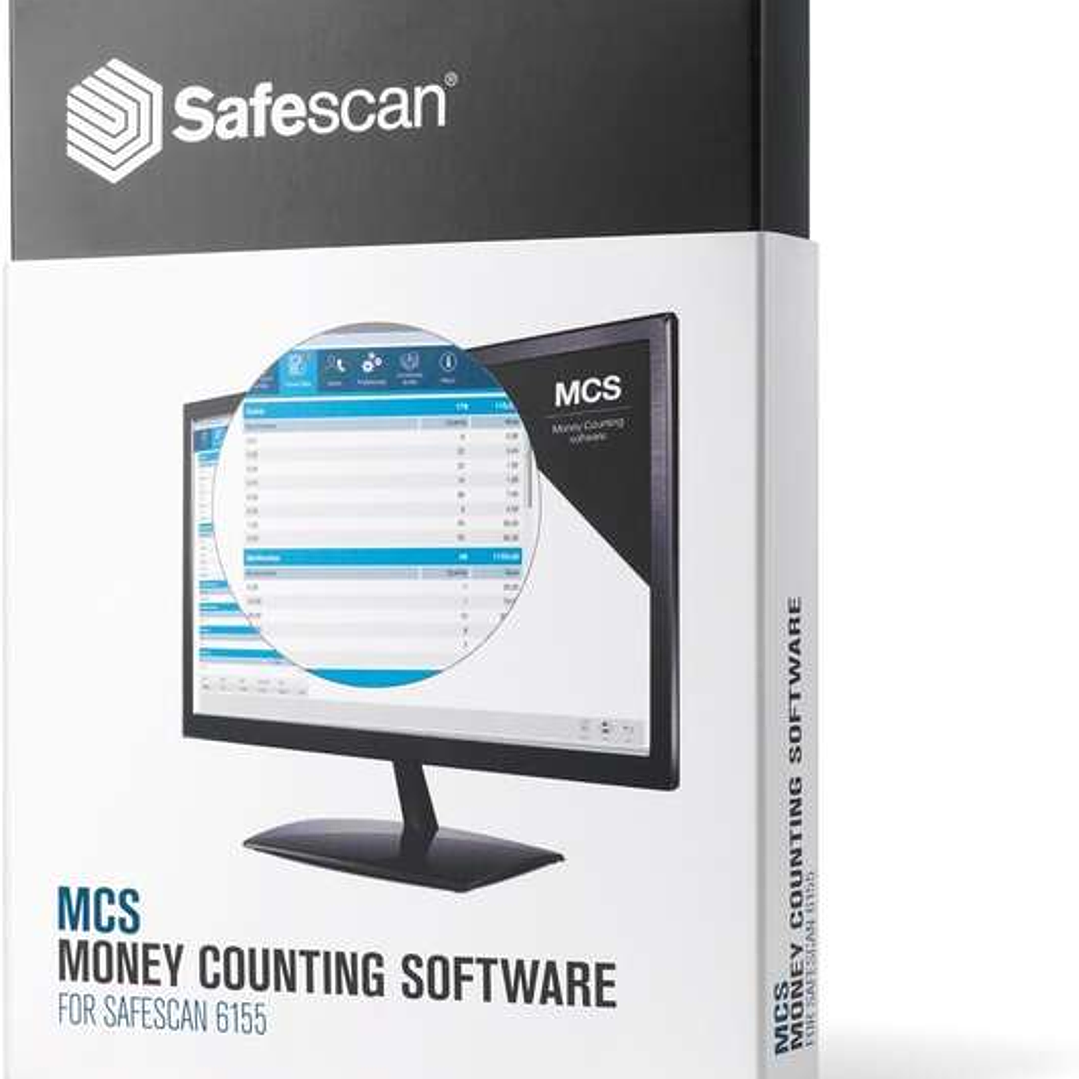 Safescan MCS Software para Conteo de Dinero - Compatible con Safescan 2465-S, 2665-S, 2685-S, 2865-S, 2985-SX, 2995-SX, 1450, 6165 y 6185 - Pack Retai 1