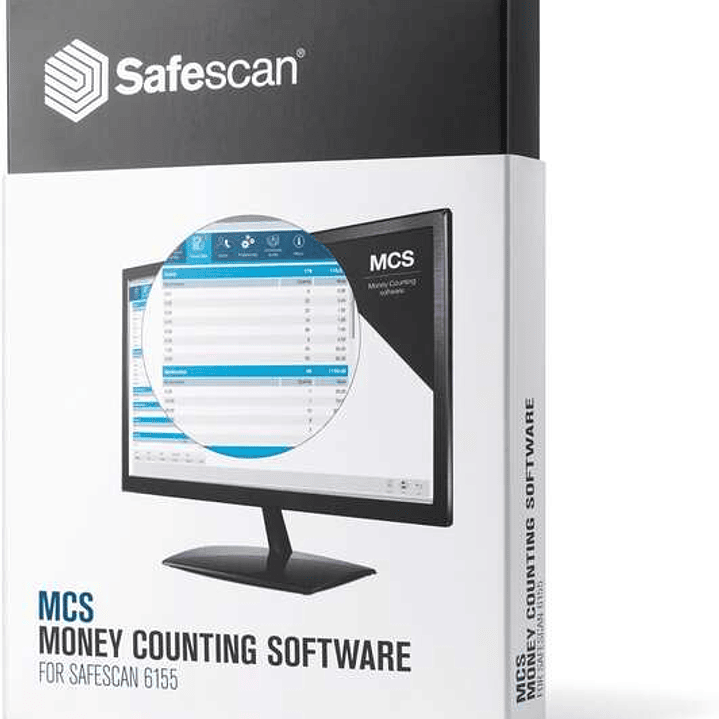 Safescan MCS Software para Conteo de Dinero - Compatible con Safescan 2465-S, 2665-S, 2685-S, 2865-S, 2985-SX, 2995-SX, 1450, 6165 y 6185 - Pack Retai 1