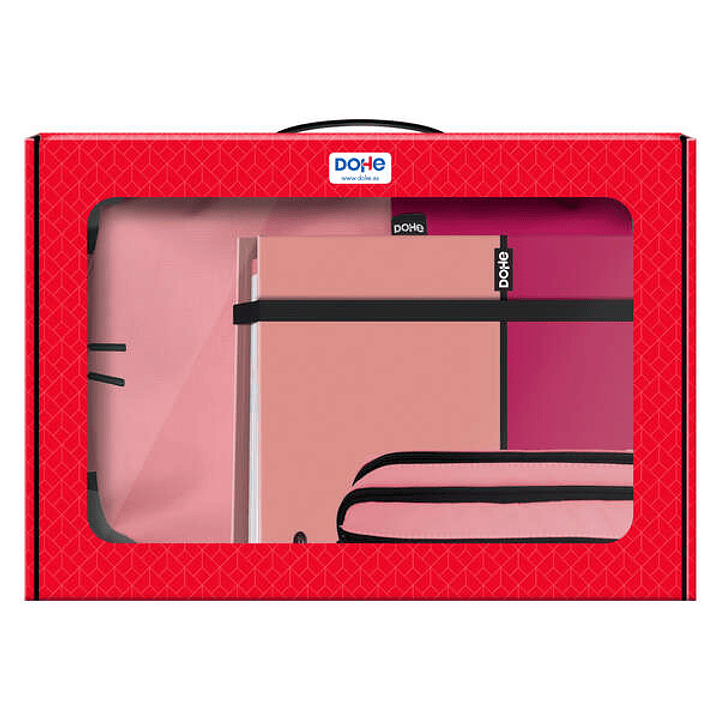 Dohe Pack Mochila, Carpeta y Portatodo Duo - Maletin Regalo 365x515x105mm - Carpeta A4 Recambio - Mochila 3 Compartimentos Grande - Portatodo Triple 1