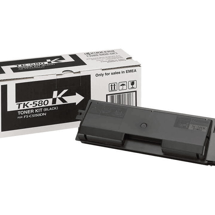 Kyocera TK580 Negro Cartucho de Toner Original - 1T02KT0NL0/TK580K 1