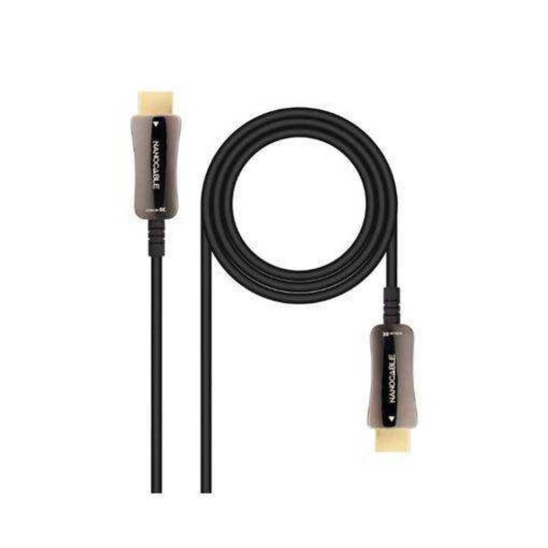 Nanocable Cable HDMI v2.1 AOC Macho a HDMI v2.1 Macho 20m - 8K@60Hz 4K@120Hz 48Gbps - Color Negro 1