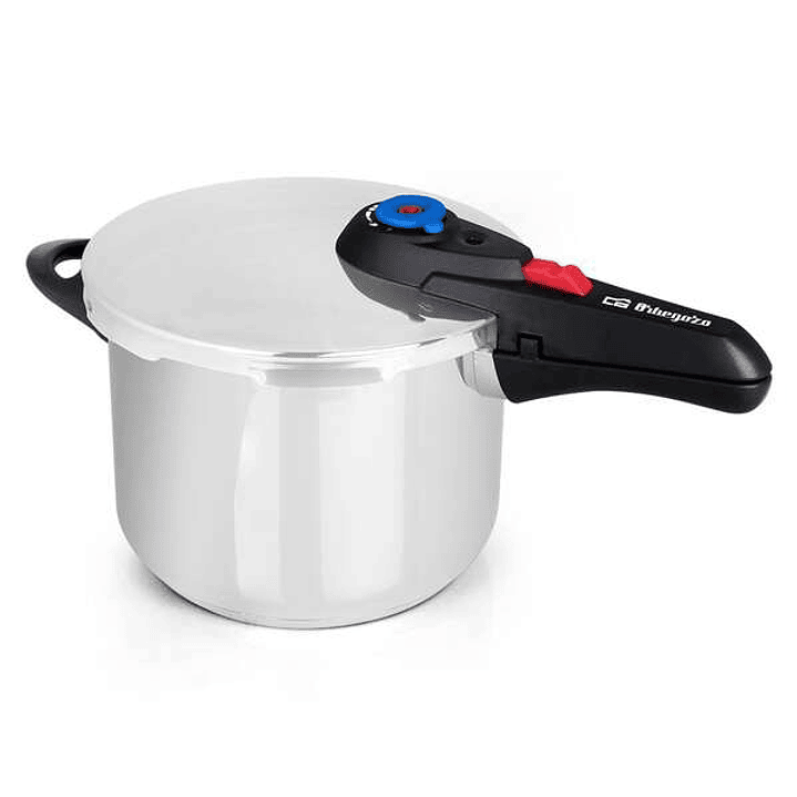 Orbegozo HP 8006 Olla a Presion de Acero Inoxidable 18/10 - Capacidad 8 Litros - Cinco Sistemas de Seguridad - Fondo Termo Difusor - Apto para Todo Ti 1