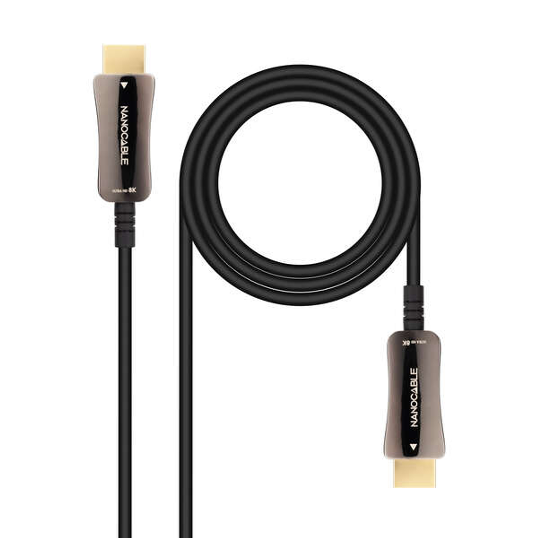 Nanocable Cable HDMI v2.1 AOC Macho a HDMI v2.1 Macho 15m - 8K@60Hz 4K@120Hz 48Gbps - Color Negro 1